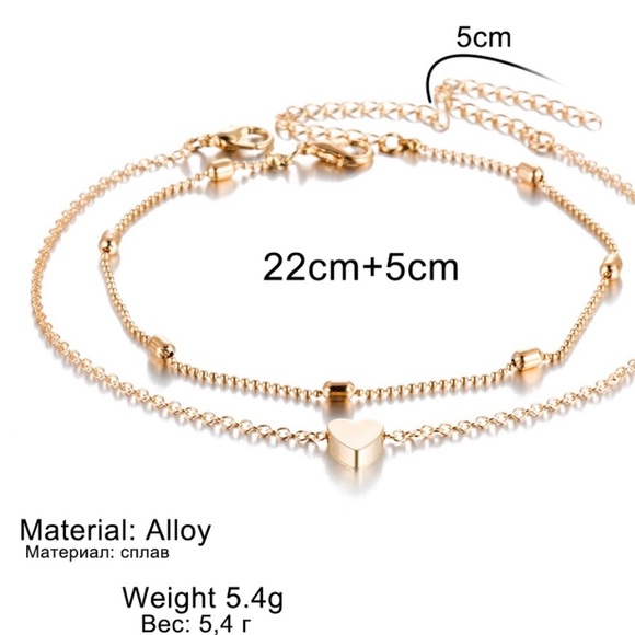 ‼️Almost gone‼️ TWO dainty gold tone anklets #ORA - Picture 3 of 4